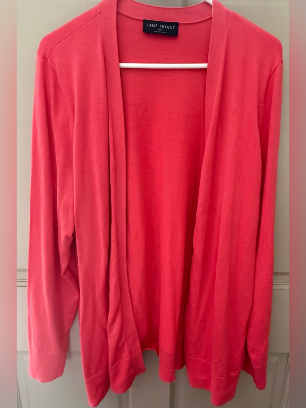 Lane Bryant Coral Open-Front Cardigan